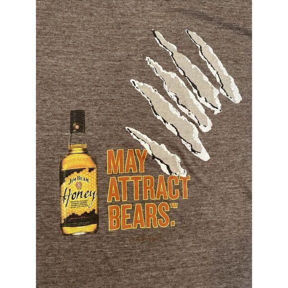 Tultex Shirt, Womens Med, Gray, Jim Beam Honey May Attract Bears - Picture 3 of 6